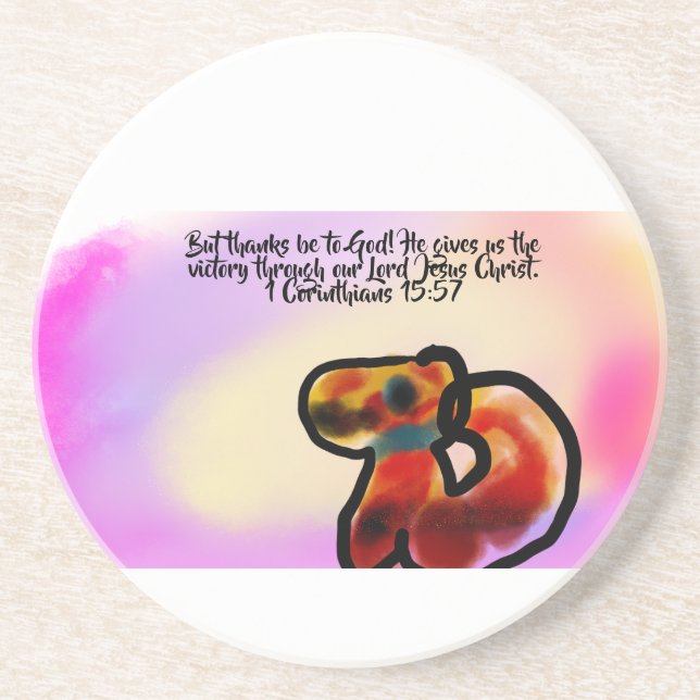 jesus is victory  coaster (Front)