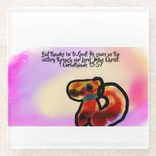 jesus is victory glass coaster