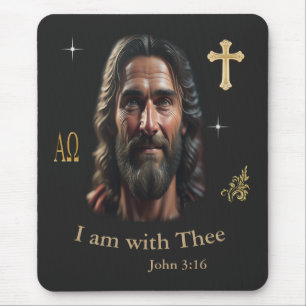 Jesus is with thee mouse pad