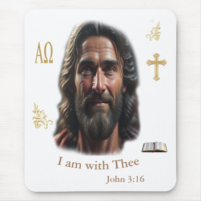 Jesus is with thee mouse pad (Front)