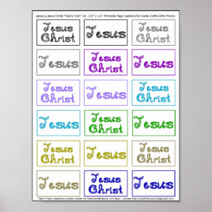 Jesus / Jesus Christ Fabric Font 18 tags captions Poster