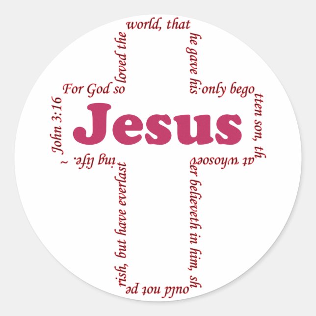 Jesus John 3:16 Classic Round Sticker (Front)