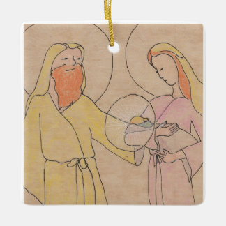 Jesus Joseph and Mary Ceramic Ornament