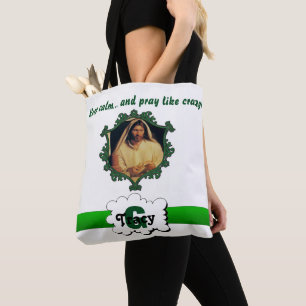 Jesus Keep calm and pray like crazy monogram bag 4