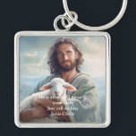 Jesus Keychain<br><div class="desc">Keychain is shown with a lovely spiritual photo art print of Jesus. 
Large Size
Customize this item or buy as is.




Licensed Image</div>