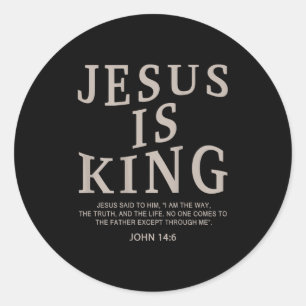 Jesus King Christian Men Youth God Good Son Brothe Classic Round Sticker