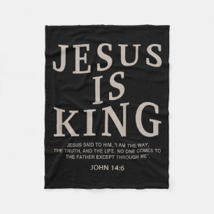 Jesus King Christian Men Youth God Good Son Brothe Fleece Blanket