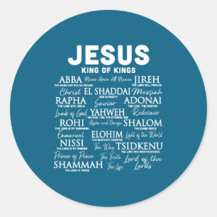 Jesus King Names God Hebrew Classic Round Sticker