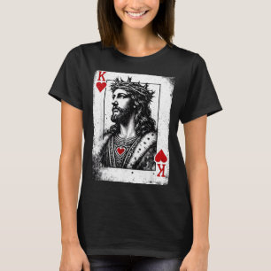 Jesus king of hearts retro religious card gameJesu T-Shirt