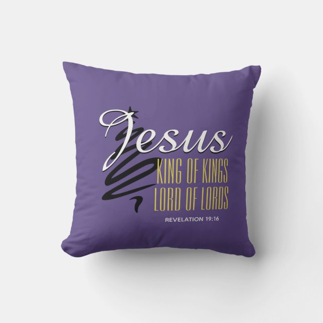 JESUS KING OF KINGS Christmas Christian Purple Cushion (Front)