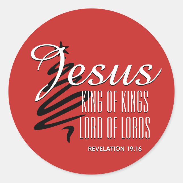 JESUS KING OF KINGS Christmas Christian Scripture Classic Round Sticker (Front)