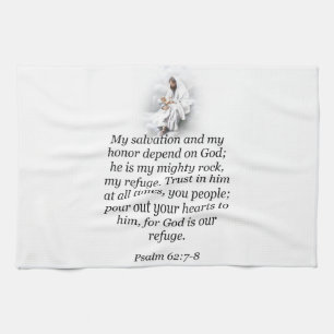 Jesus kitchen hand towel Psalm 62:7-8
