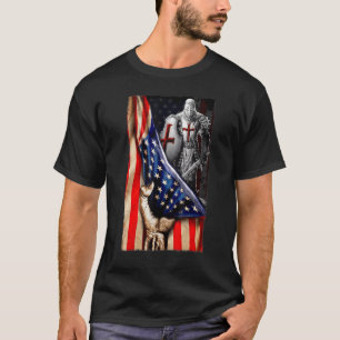Jesus Knight Templar Warrior Of Christian Amerian T-Shirt