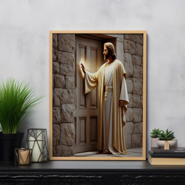 Jesus Knocking at Sunrise Door Poster (Creator Uploaded)