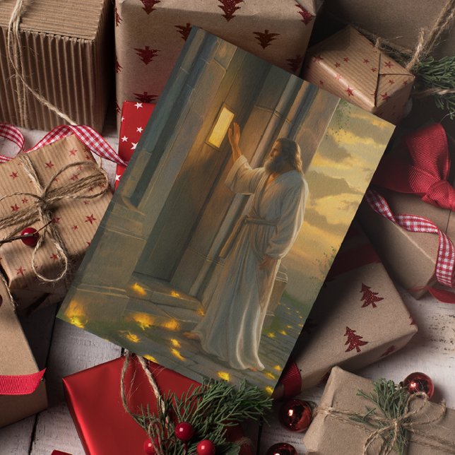 Jesus Knocking on a Rustic Door Card (Creator Uploaded)