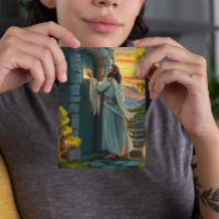Jesus Knocking on a Rustic Door