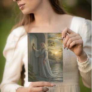 Jesus Knocking on a Rustic Door Card