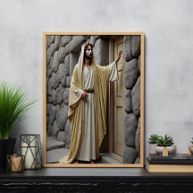 Jesus Knocking on Antique Door