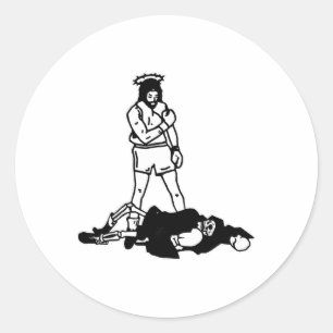 Jesus Knockout Grim Reaper X Jesus Conquers Death Classic Round Sticker