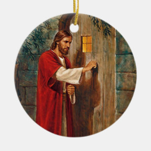 Jesus knocks On The Door Ceramic Ornament