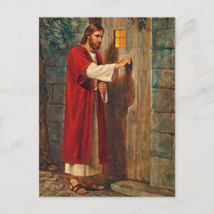 Jesus Knocks On The Door Postcard