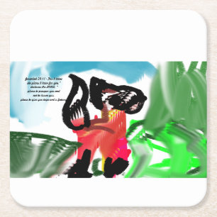 Jesus know plan square paper coaster