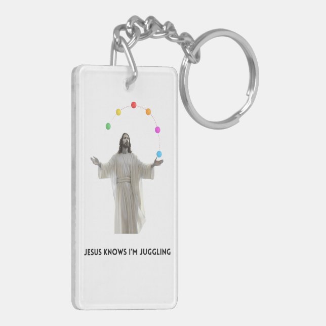 Jesus Knows I'm Juggling Key Ring (Back Left)