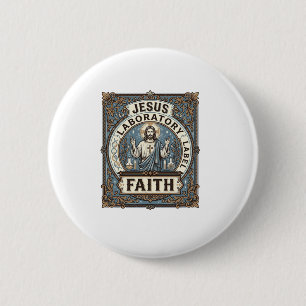 Jesus Laboratory Label Faith Jesus Laboratory Chri 6 Cm Round Badge
