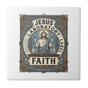 Jesus Laboratory Label Faith Jesus Laboratory Chri Ceramic Tile