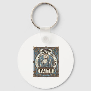 Jesus Laboratory Label Faith Jesus Laboratory Chri Key Ring