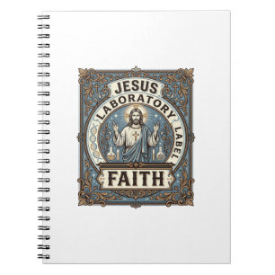 Jesus Laboratory Label Faith Jesus Laboratory Chri Notebook