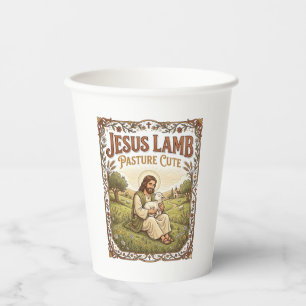 Jesus Lamb Pasture Cute Jesus Lamb Pasture Cute Ch Paper Cups