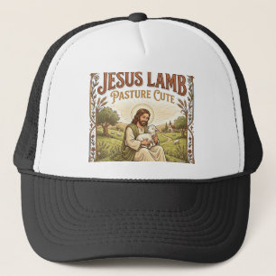 Jesus Lamb Pasture Cute Jesus Lamb Pasture Cute Ch Trucker Hat