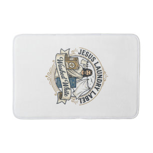 Jesus Laundry Label Washed White Jesus Laundry Was Bath Mat
