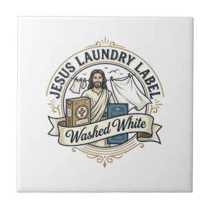 Jesus Laundry Label Washed White Jesus Laundry Was Ceramic Tile