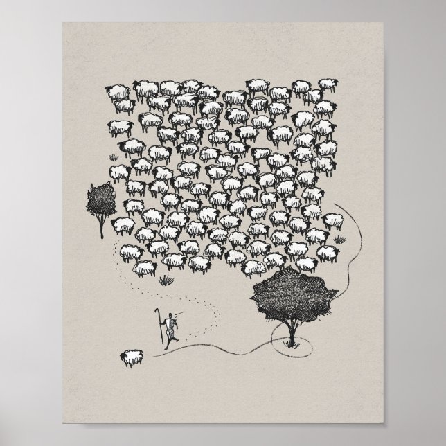 Jesus Leaves the 99 - The Good Shepherd Poster (Front)