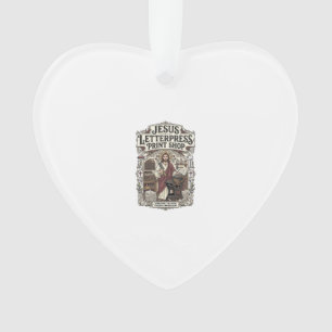 Jesus Letterpress Print Shop Jesus Letterpress Pri Ornament