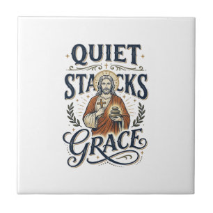 Jesus Librarian Graphic Tee Christian Art_1 Ceramic Tile