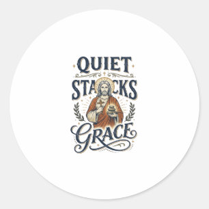 Jesus Librarian Graphic Tee Christian Art_1 Classic Round Sticker
