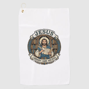 Jesus Library Card Archive Jesus Library Card Arch Golf Towel