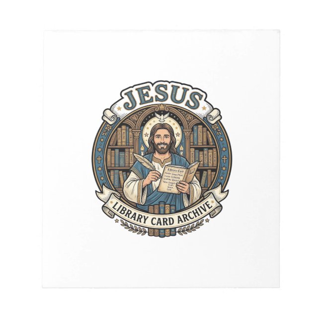 Jesus Library Card Archive Jesus Library Card Arch Notepad (Front)