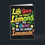 Jesus Life Gave Me Some Lemons Making Lemonade Bib Card<br><div class="desc">Jesus Life Gave Me Some Lemons Making Lemonade Bible</div>