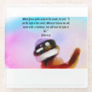 jesus light  glass coaster