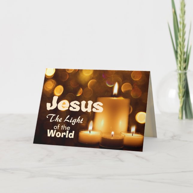 Jesus Light of the World Bible Verse Greeting Card (Front)