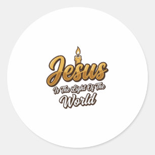 Jesus Light of the World Candle Christian Vector_1 Classic Round Sticker