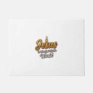Jesus Light of the World Candle Christian Vector_1 Doormat