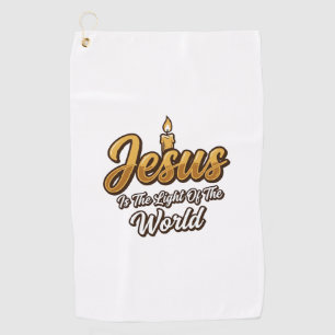 Jesus Light of the World Candle Christian Vector_1 Golf Towel
