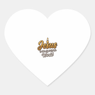 Jesus Light of the World Candle Christian Vector_1 Heart Sticker