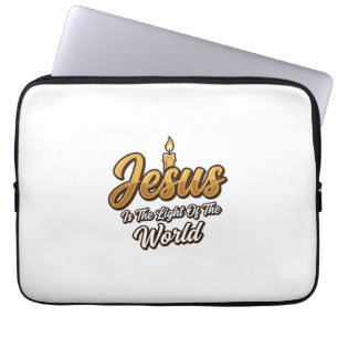 Jesus Light of the World Candle Christian Vector_1 Laptop Sleeve