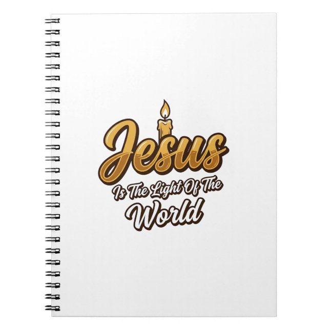 Jesus Light of the World Candle Christian Vector_1 Notebook (Front)
